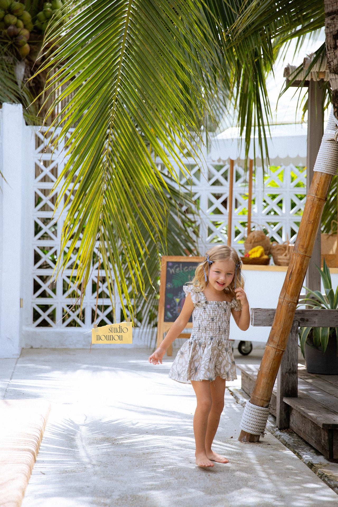 Palm Ruffle Overalls