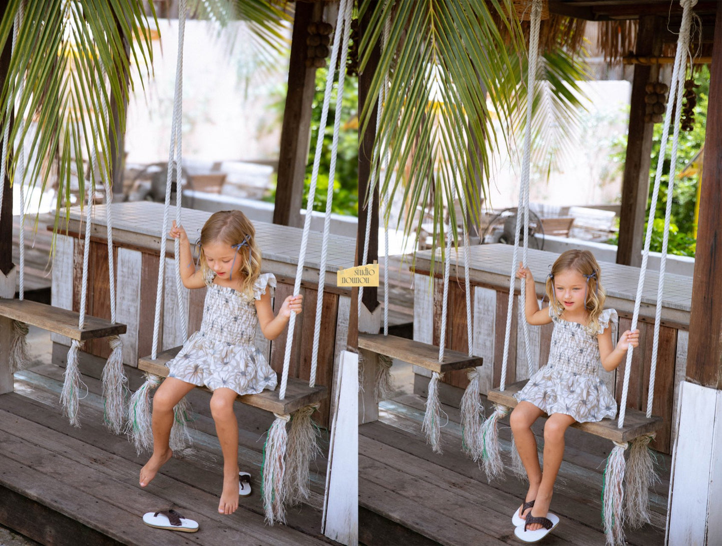 Palm Ruffle Overalls